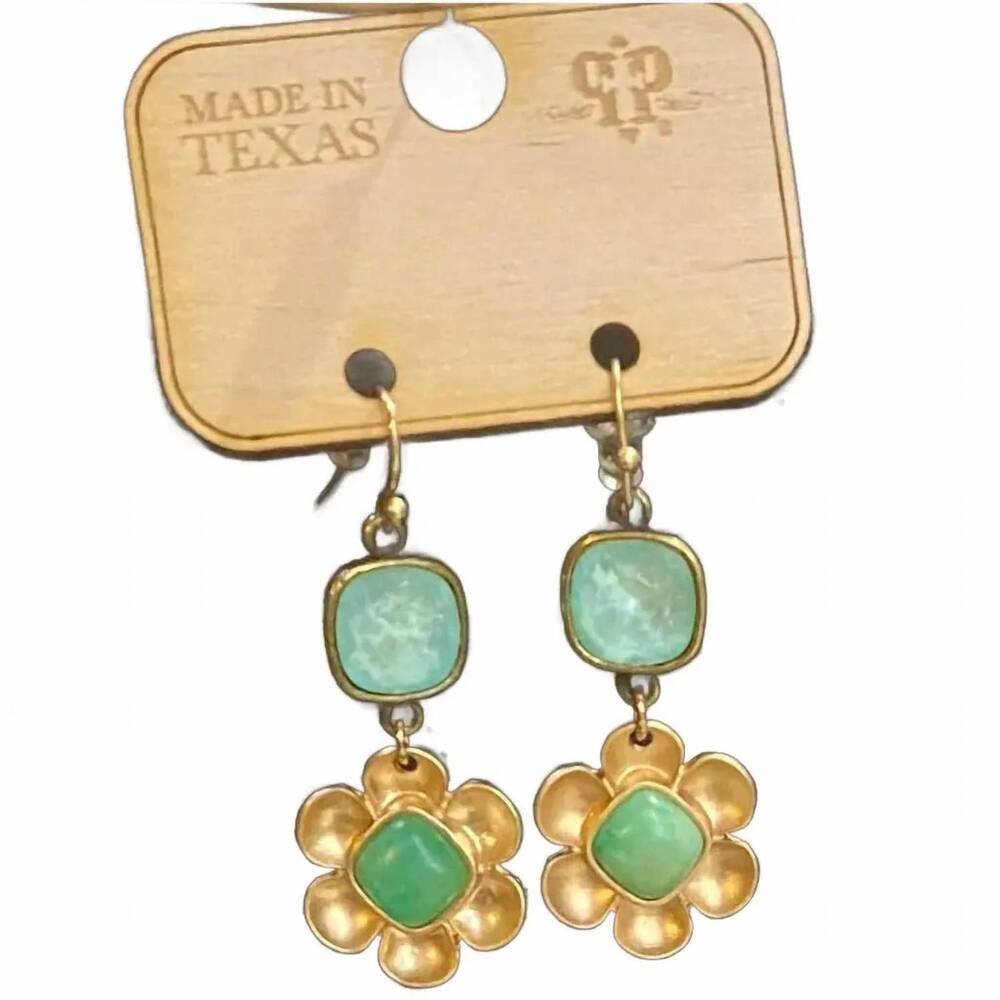 NEW PINK PANACHE women's flower earrings in mint